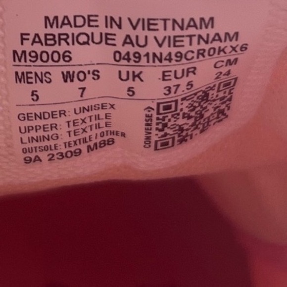 Converse Chuck Taylor All Star Pink High Top Sneakers Women's 7 Classic Retrofit - Picture 5 of 15